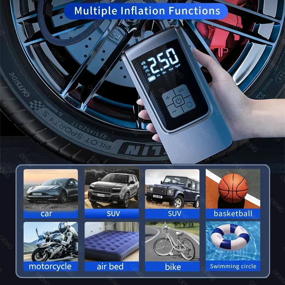 Wireless Car Air Pump Portable Air Compressor